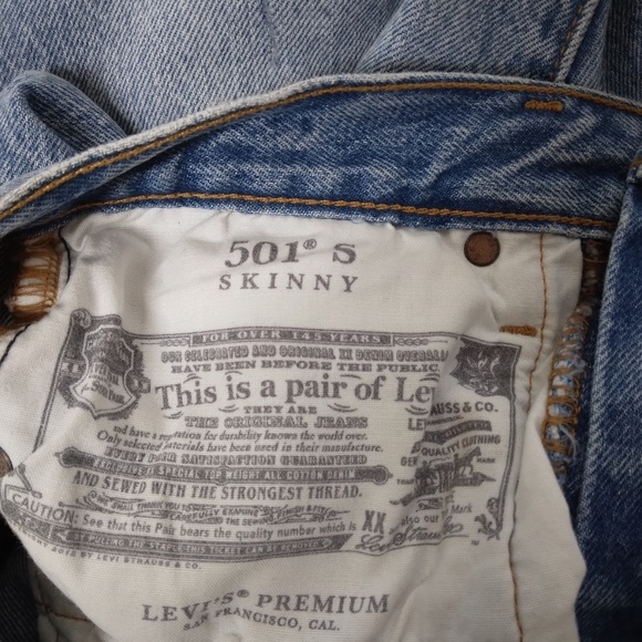 Levi's Premium distressed jeans 501 skinny blue - Picture 12 of 13